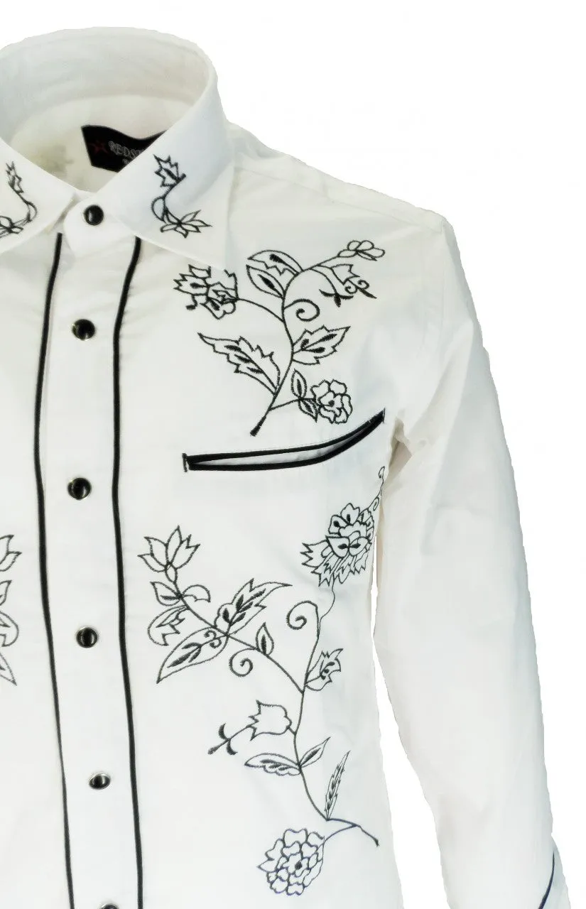 Redstar Rodeo White/Black Western Cowboy Vintage/Retro Shirts