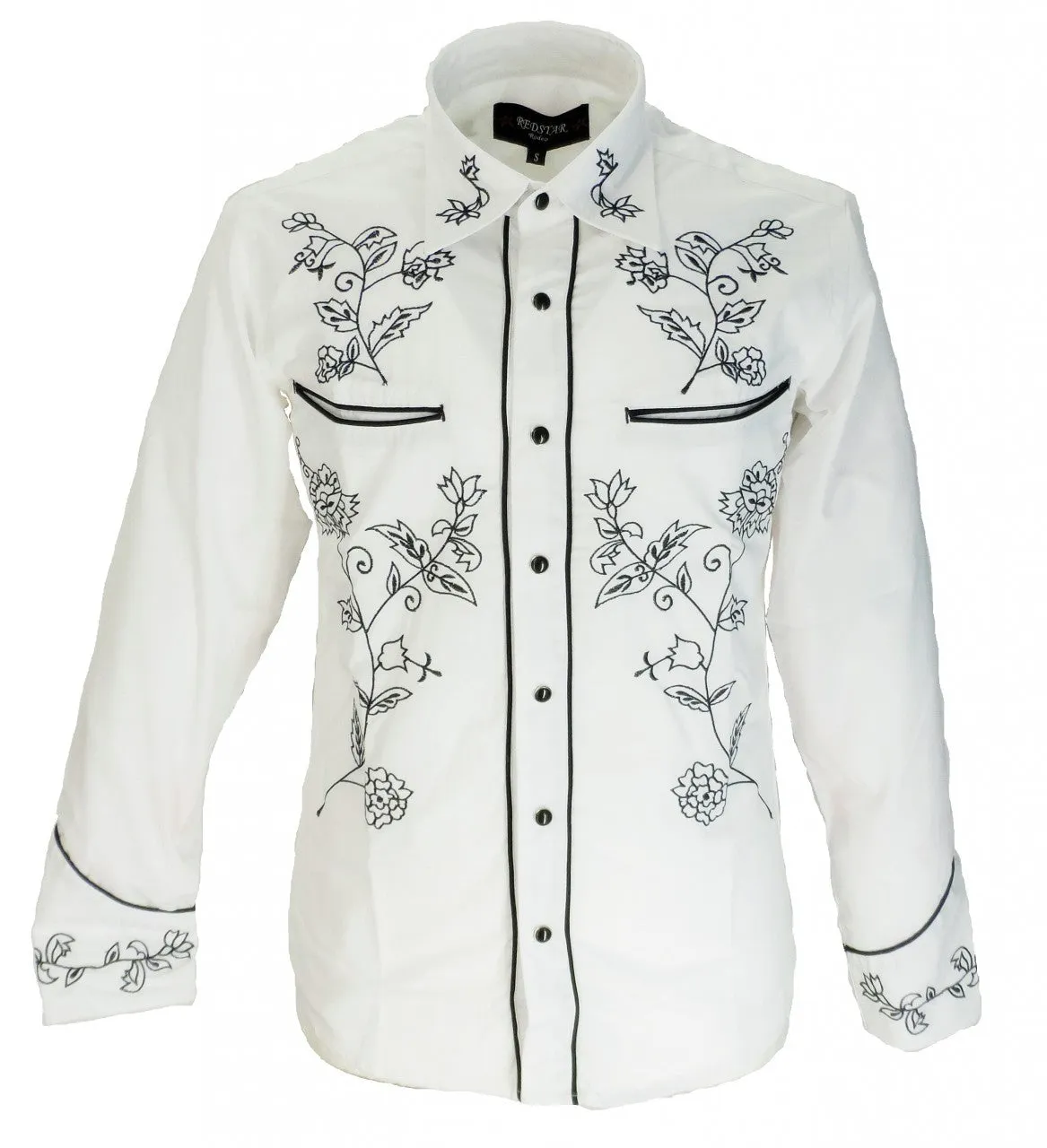 Redstar Rodeo White/Black Western Cowboy Vintage/Retro Shirts
