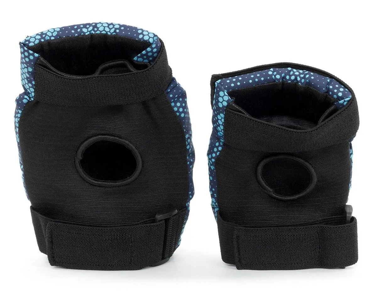 REKD Youth Heavy Duty Skateboard Skate Scooter BMX Double Pad Set - Black / Blue