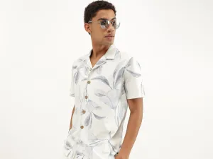 Relaxed Fit Resort Collar Washed Floral Shirt