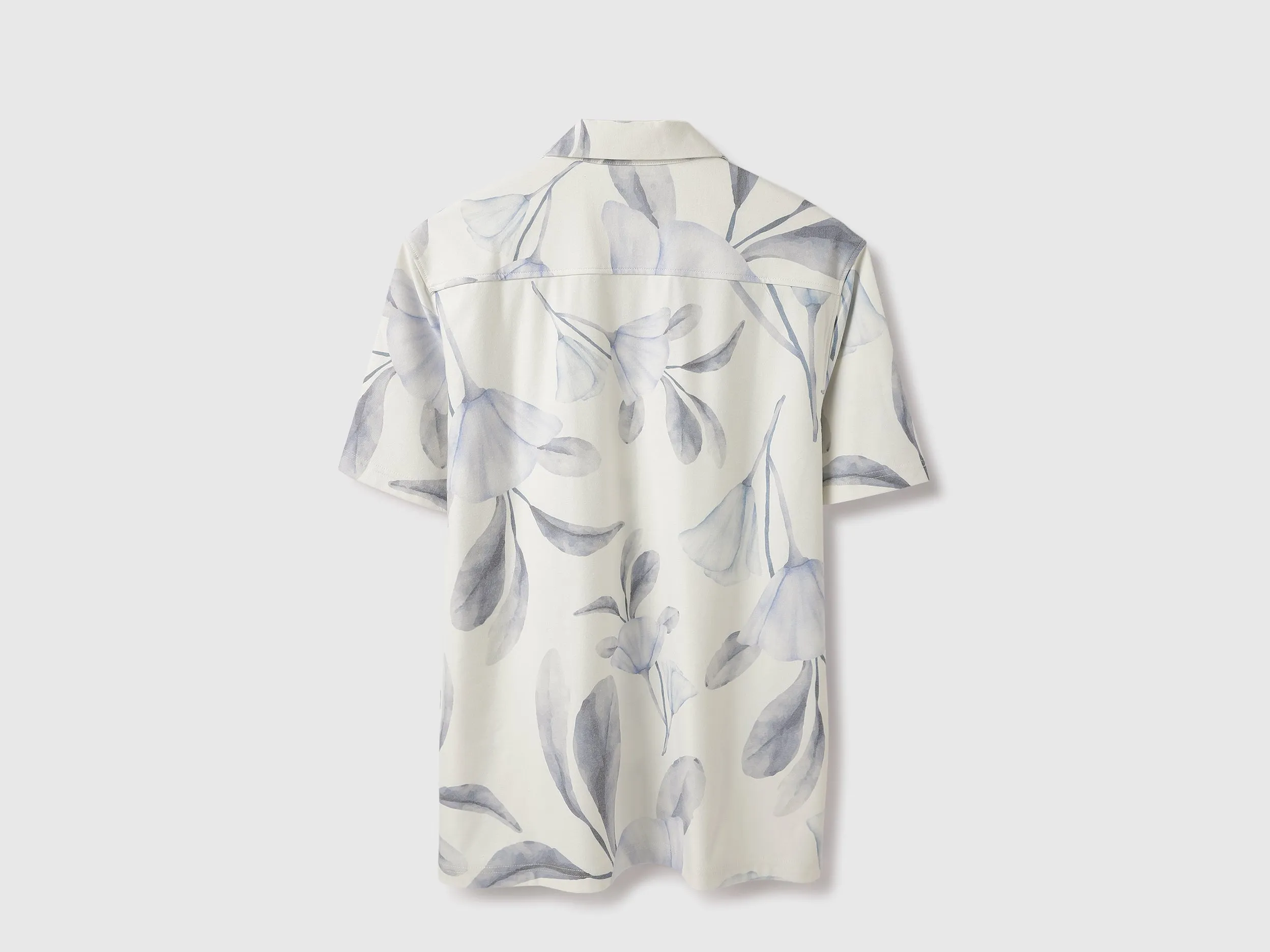 Relaxed Fit Resort Collar Washed Floral Shirt