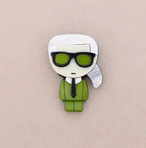 Resin Karl Brooch-Green