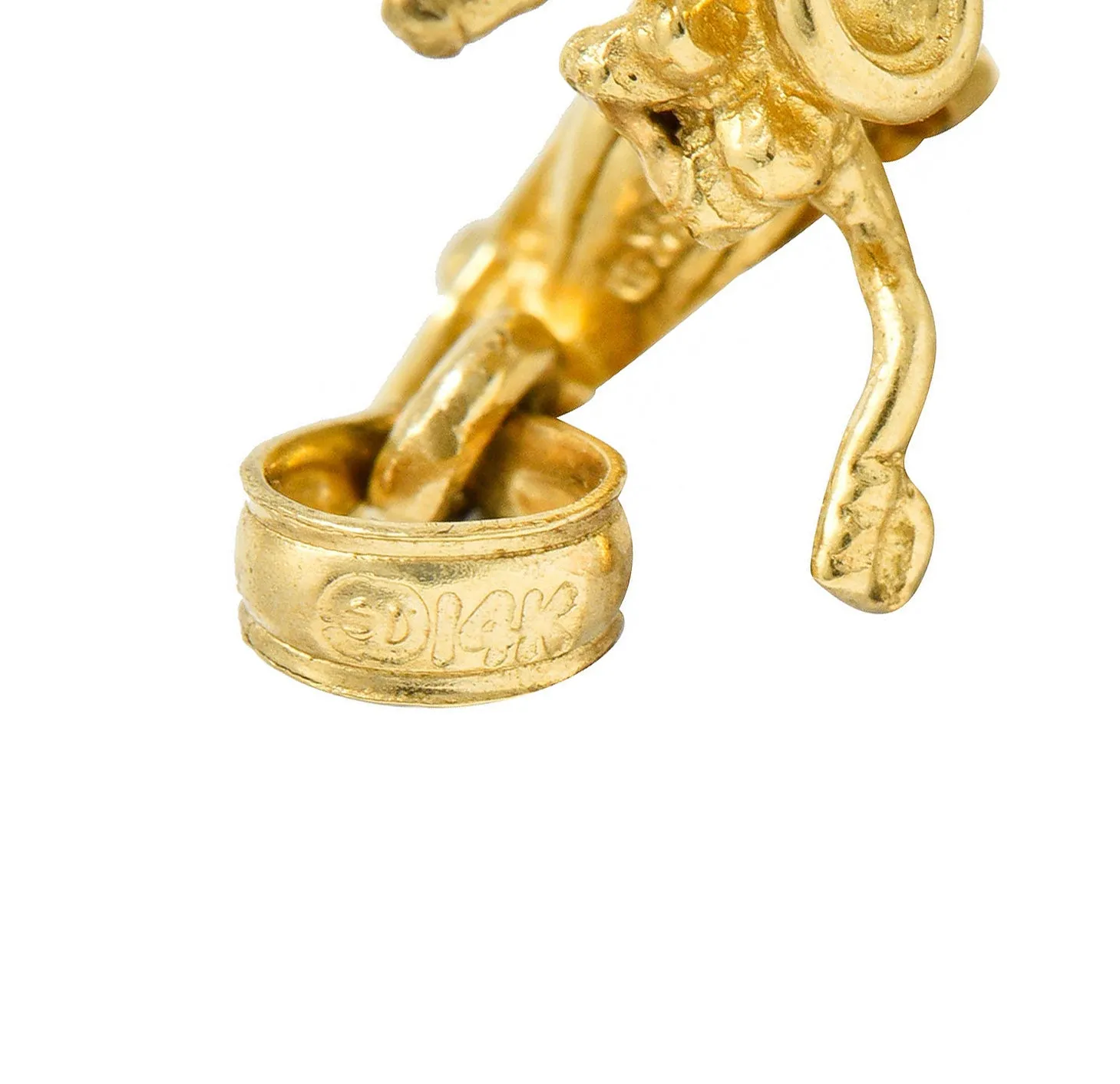 Retro 14 Karat Gold Articulated Motorcycle Charm