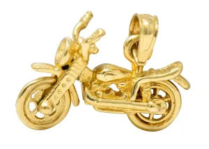 Retro 14 Karat Gold Articulated Motorcycle Charm