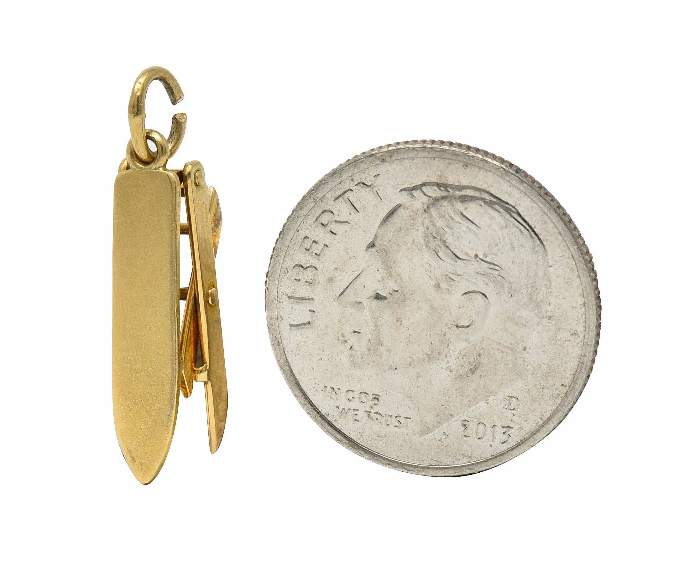Retro 14 Karat Gold Collapsible Ironing Board Charm