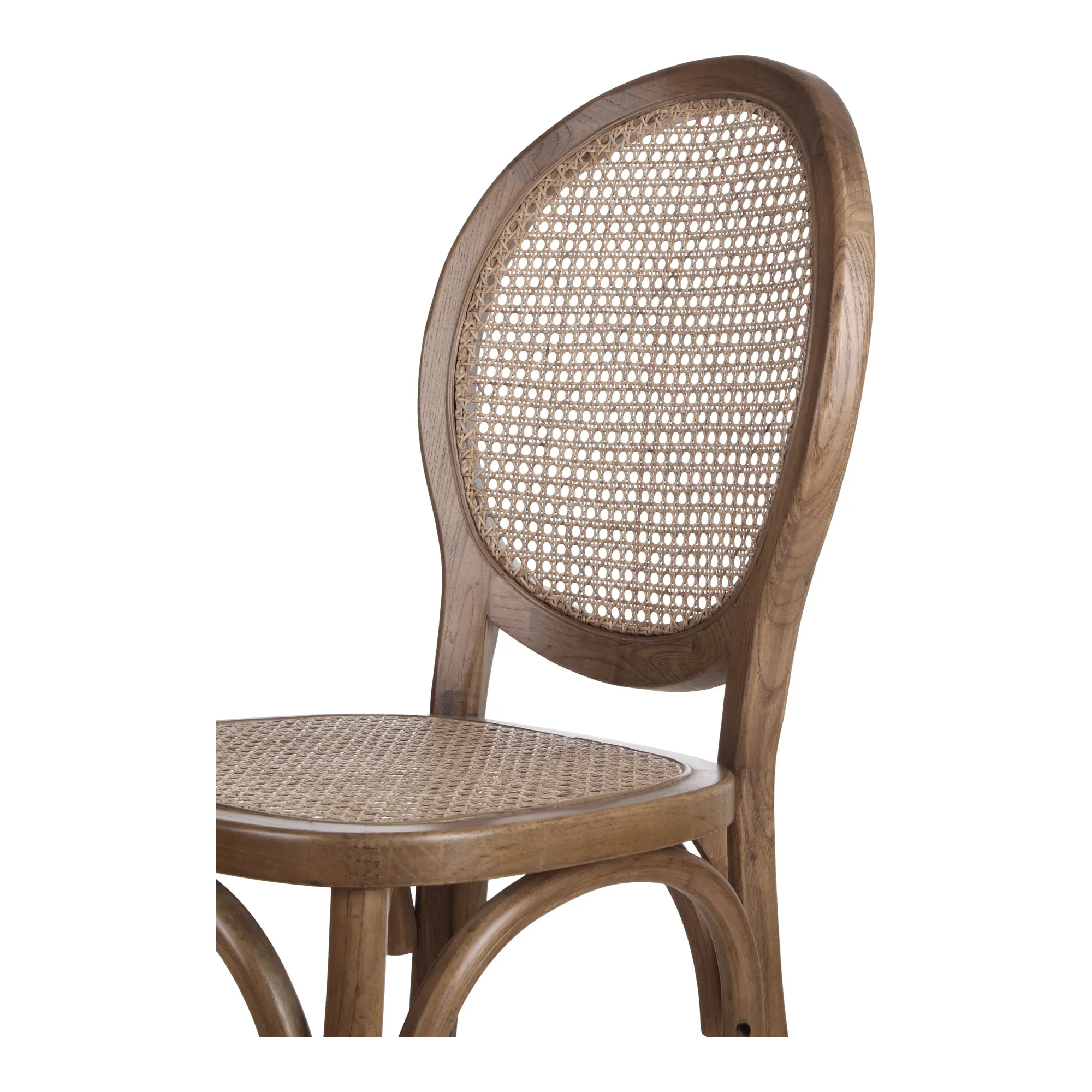 Retro-Chic Rattan & Wood Dining Duo