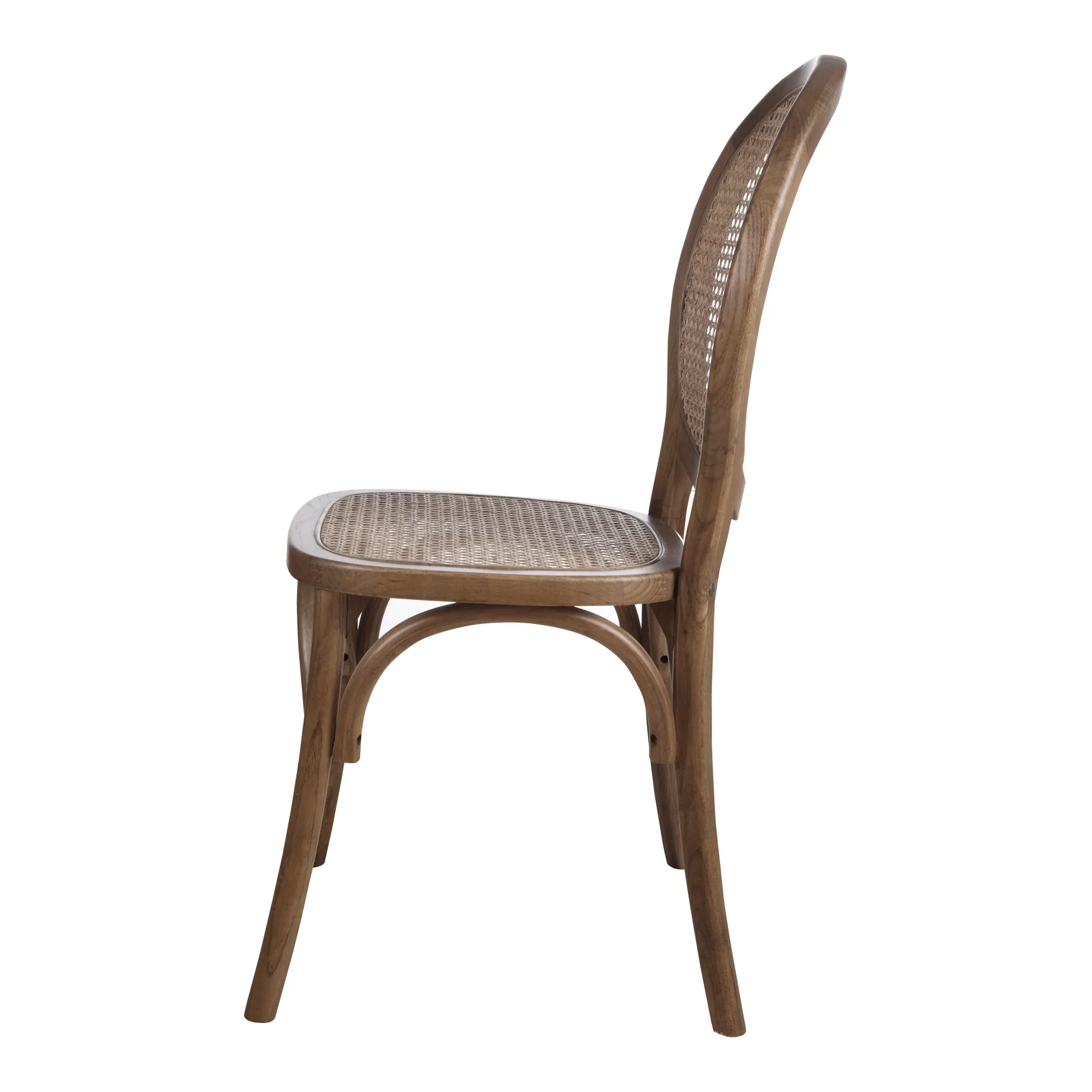 Retro-Chic Rattan & Wood Dining Duo