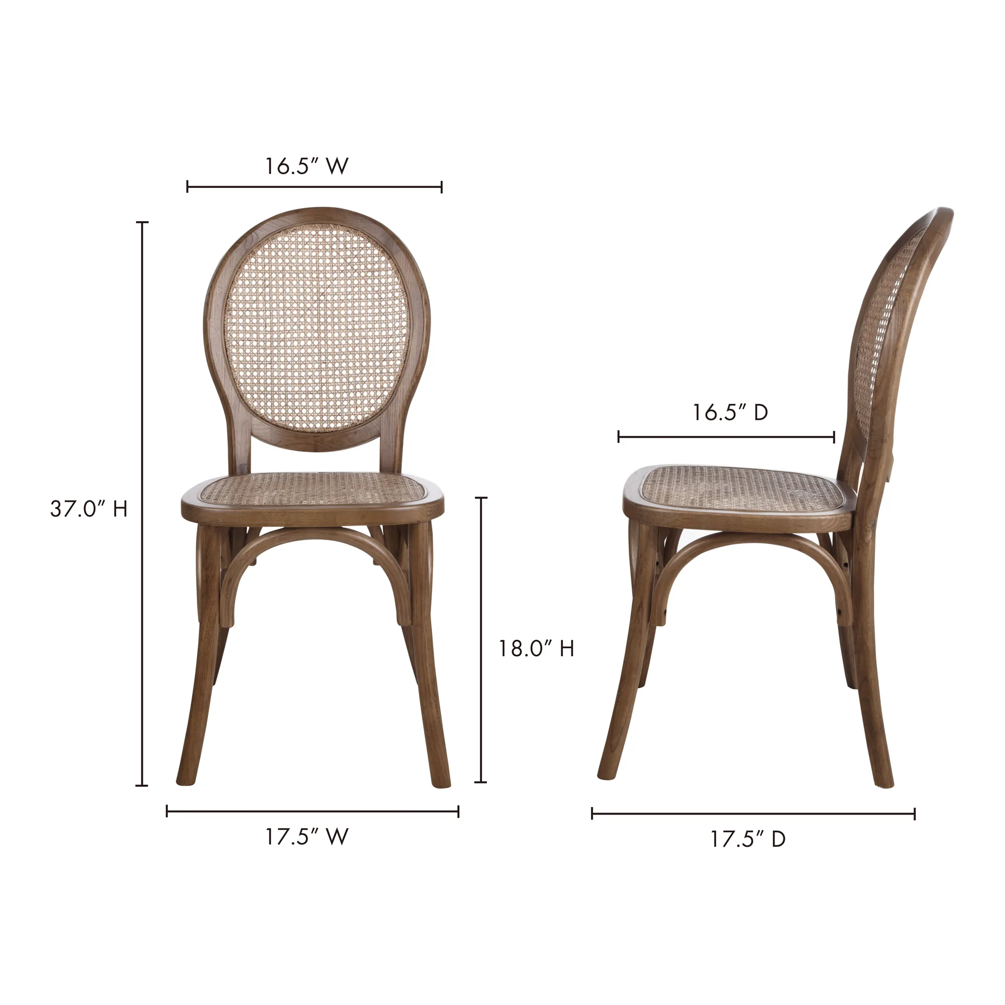 Retro-Chic Rattan & Wood Dining Duo