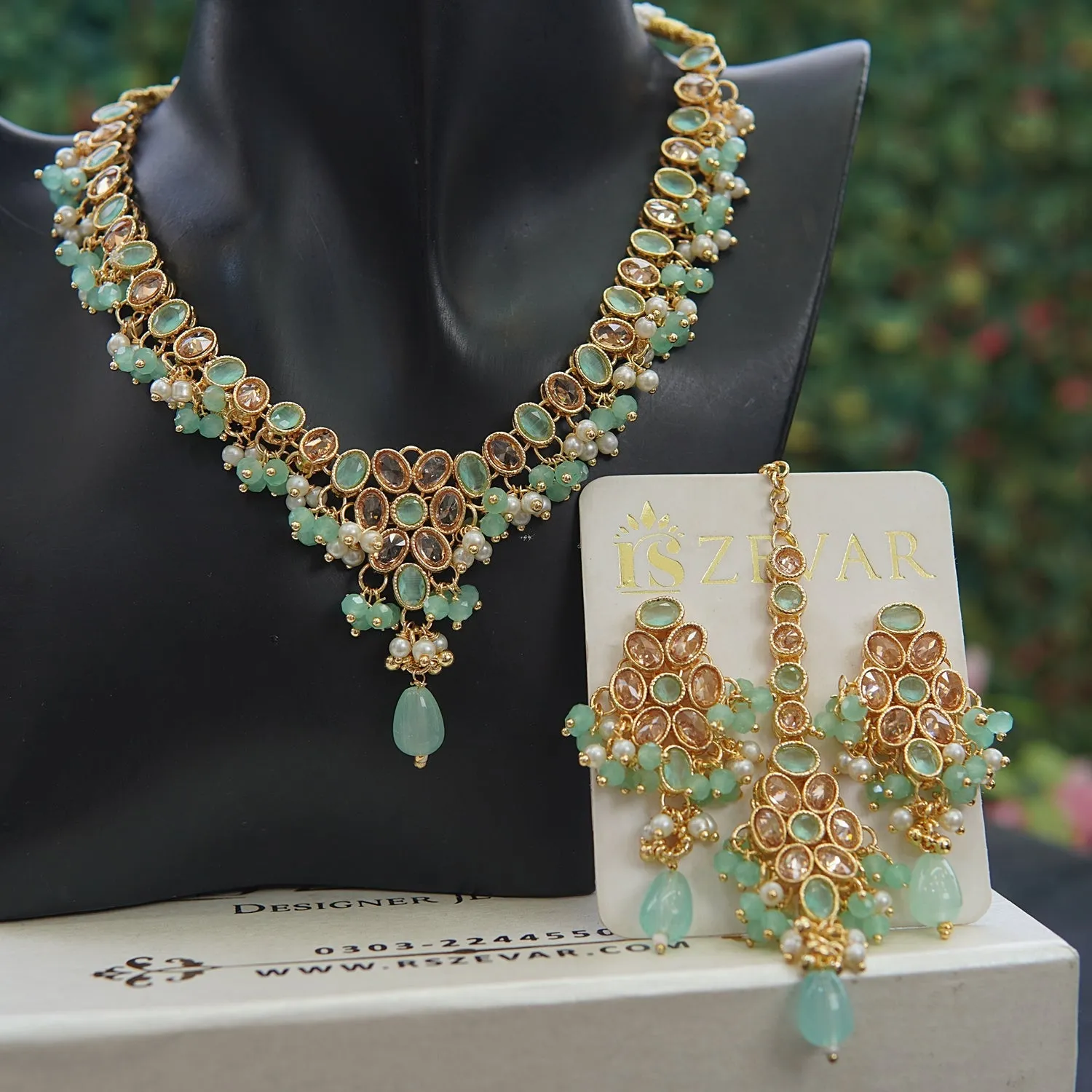 Reverse Zirconia Partywear Ghini Set