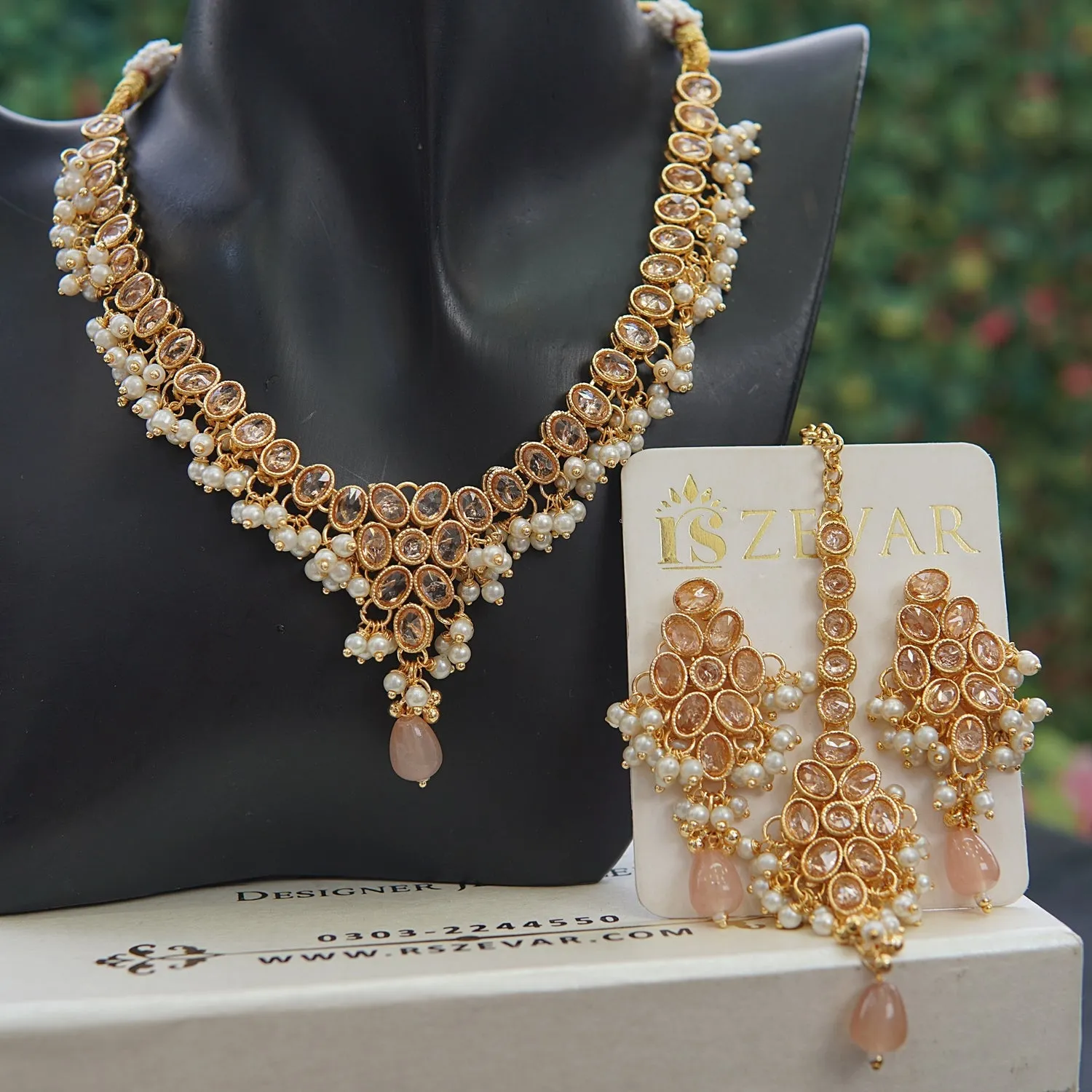 Reverse Zirconia Partywear Ghini Set