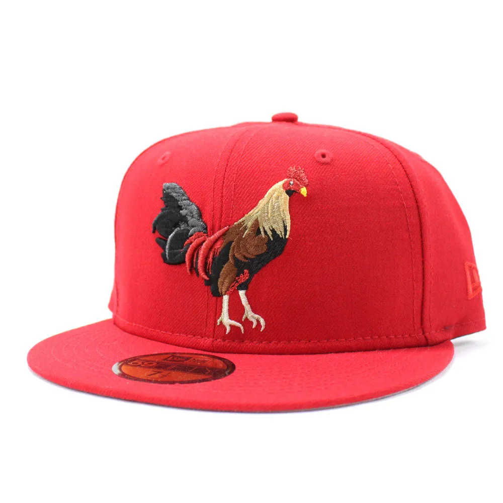 ROOSTER New Era 59Fifty Fitted Hat (Red Gray Under Brim)