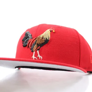ROOSTER New Era 59Fifty Fitted Hat (Red Gray Under Brim)