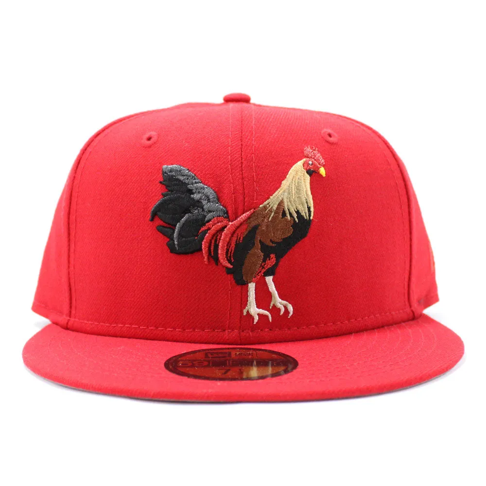 ROOSTER New Era 59Fifty Fitted Hat (Red Gray Under Brim)