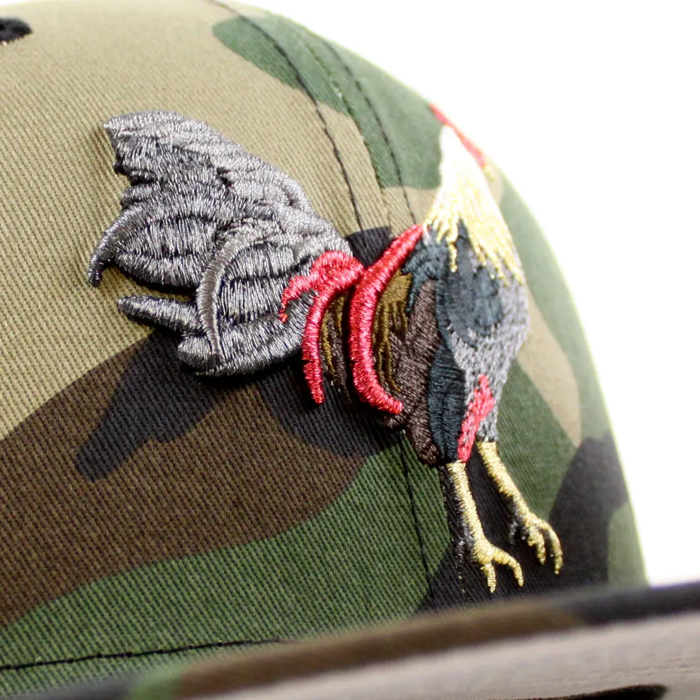 ROOSTER New Era 59Fifty Fitted Hat (WoodLand Camo Gray Under Brim)