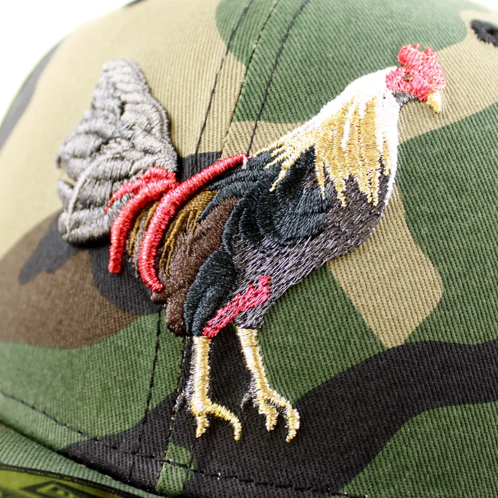 ROOSTER New Era 59Fifty Fitted Hat (WoodLand Camo Gray Under Brim)