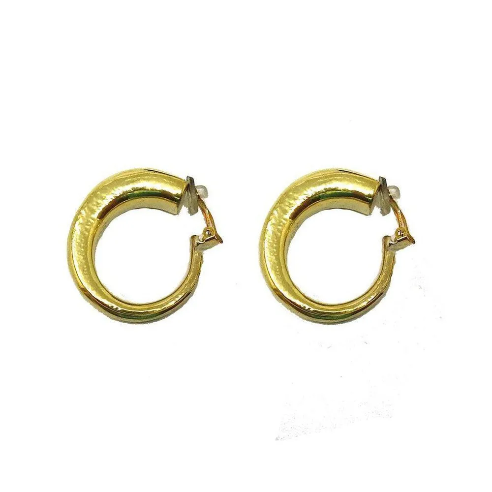 Round Hoop Clip Earrings