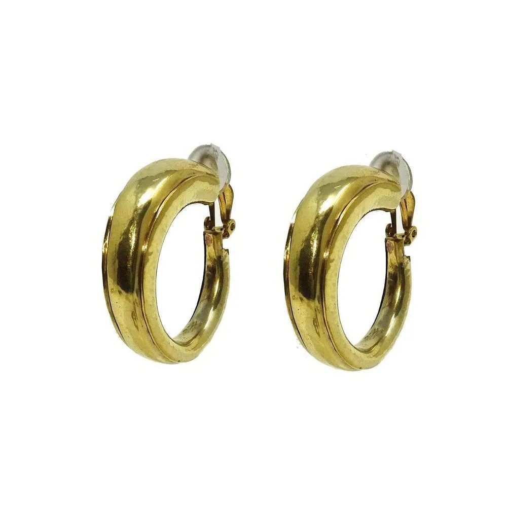 Round Hoop Clip Earrings