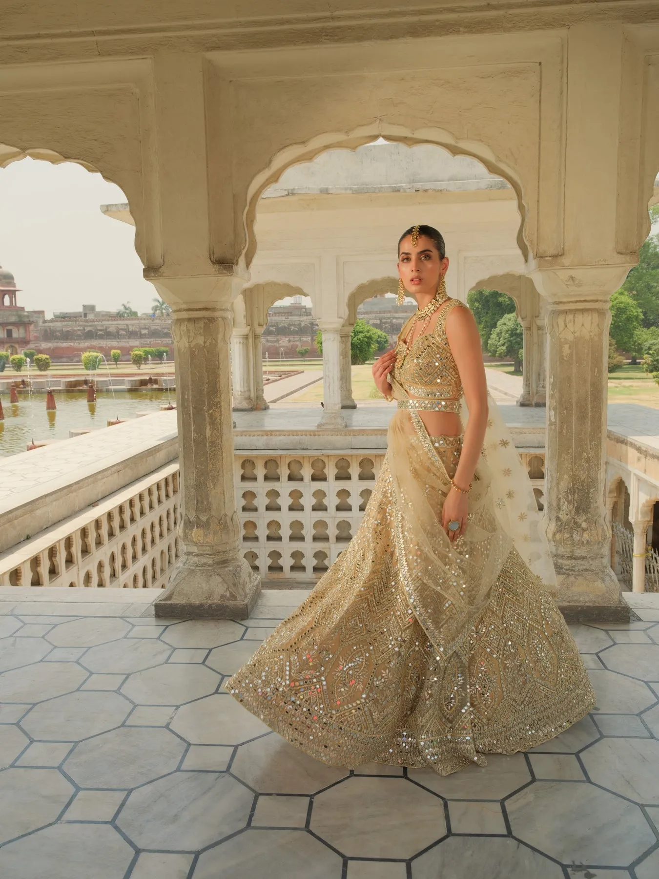 Royal Sleeveless Choli Lehenga Pakistani Wedding Dress