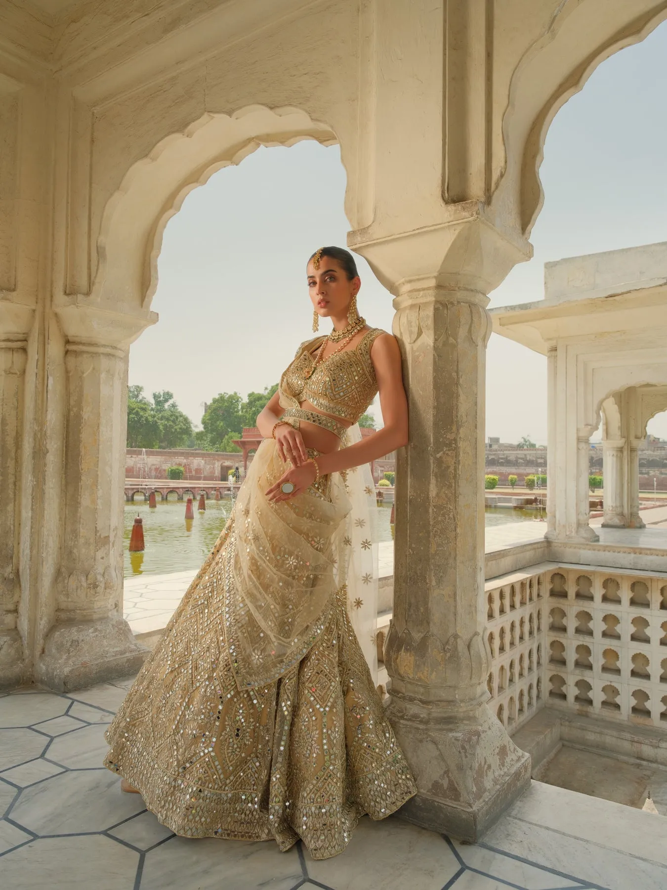 Royal Sleeveless Choli Lehenga Pakistani Wedding Dress