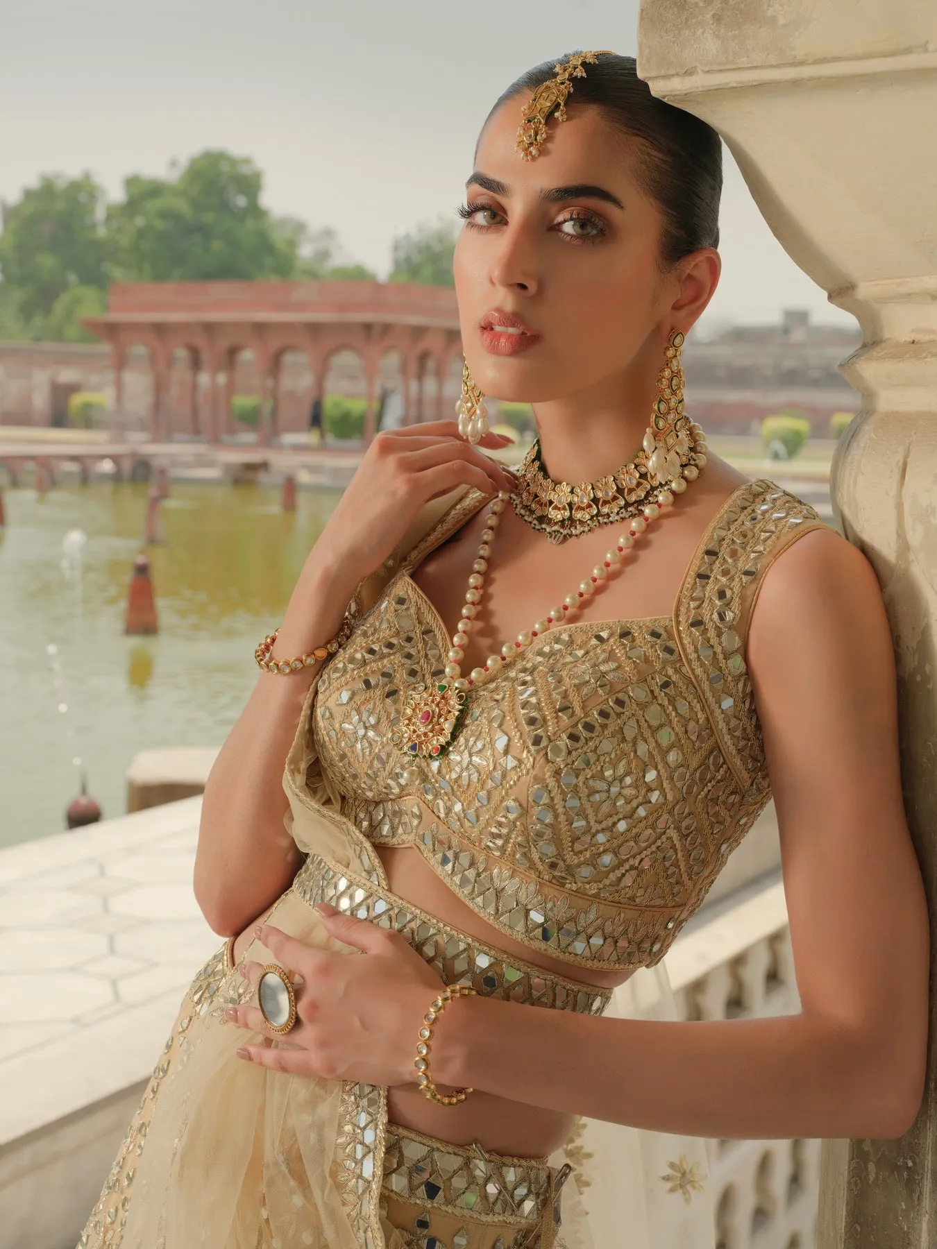 Royal Sleeveless Choli Lehenga Pakistani Wedding Dress