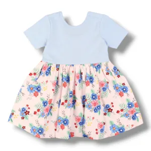 RuffleButts | Short Sleeve Twirl Dress | Floral