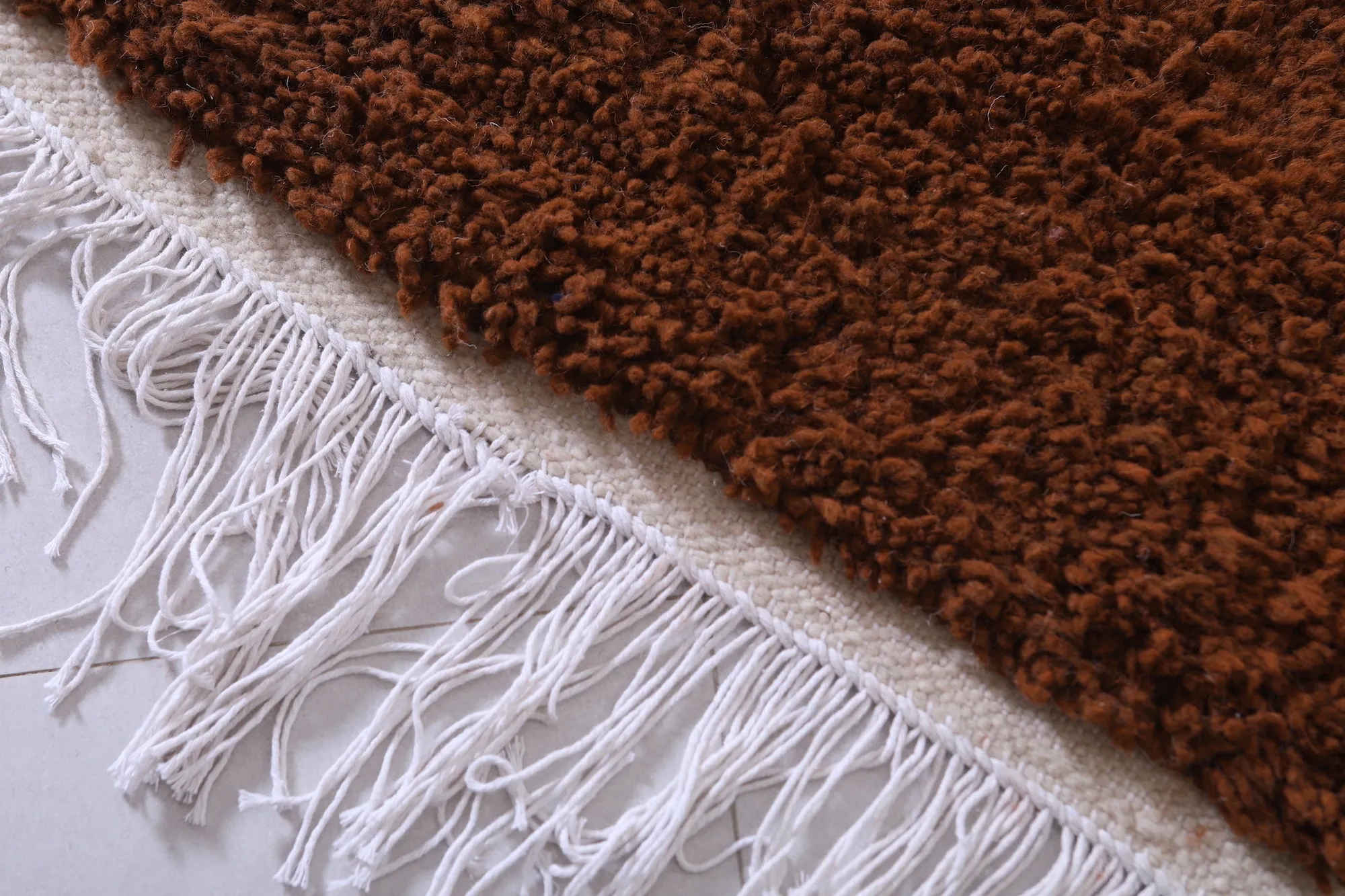 Runner moroccan rug - Brown custom handmade carpet