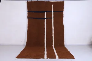 Runner moroccan rug - Brown custom handmade carpet