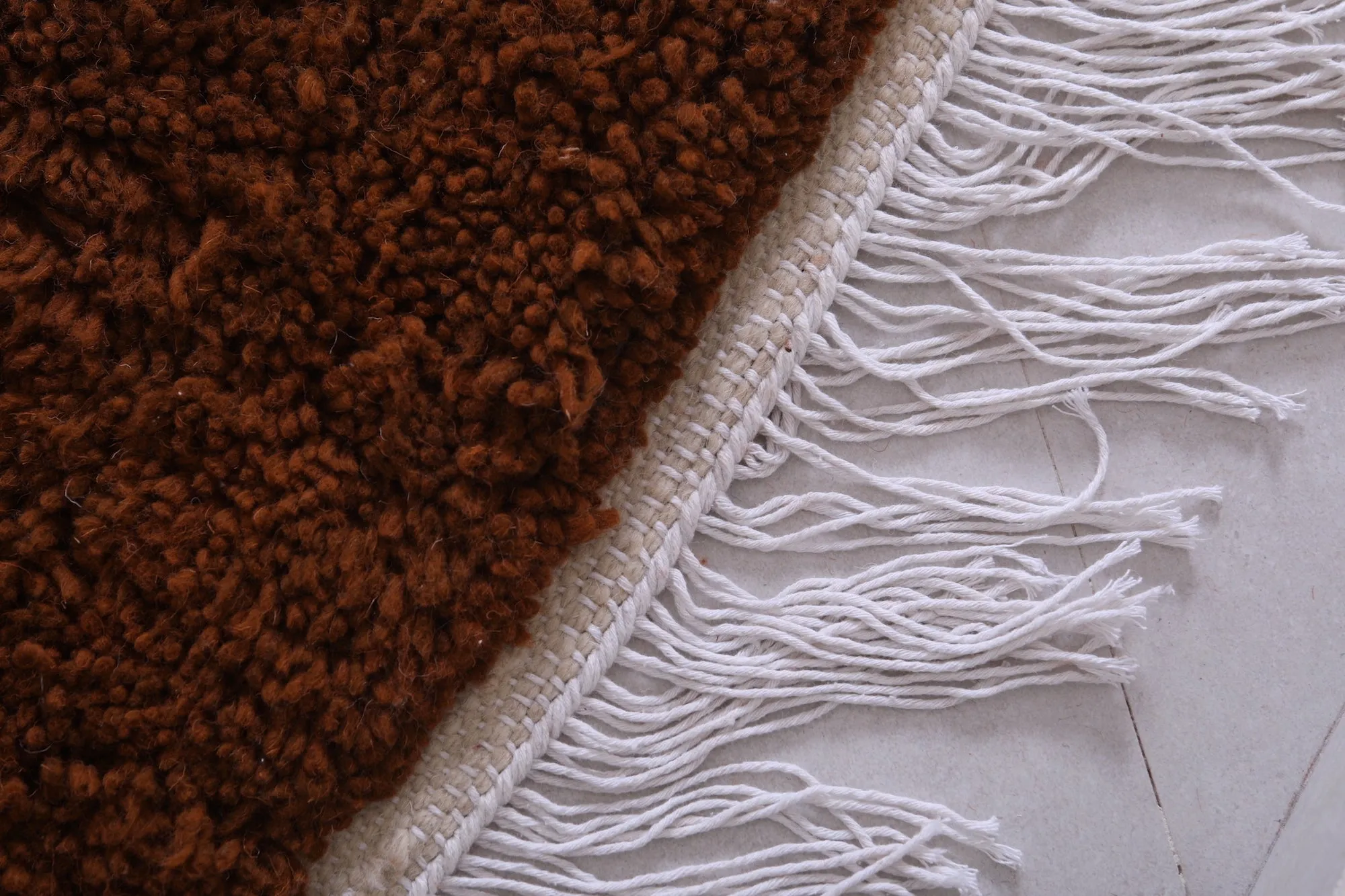 Runner moroccan rug - Brown custom handmade carpet