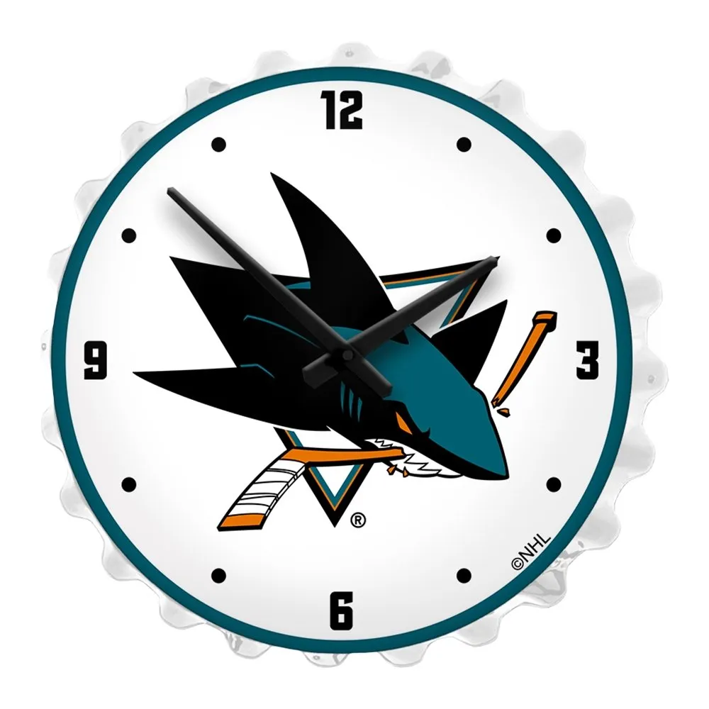San Jose Sharks: Bottle Cap Lighted Wall Clock
