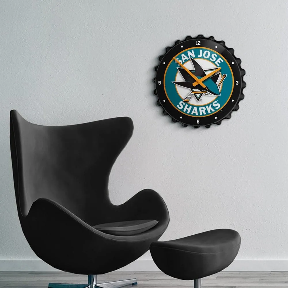 San Jose Sharks: Bottle Cap Wall Clock