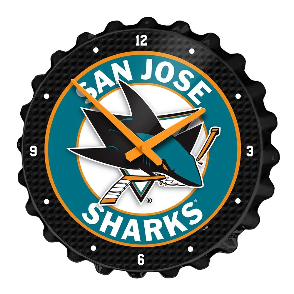 San Jose Sharks: Bottle Cap Wall Clock