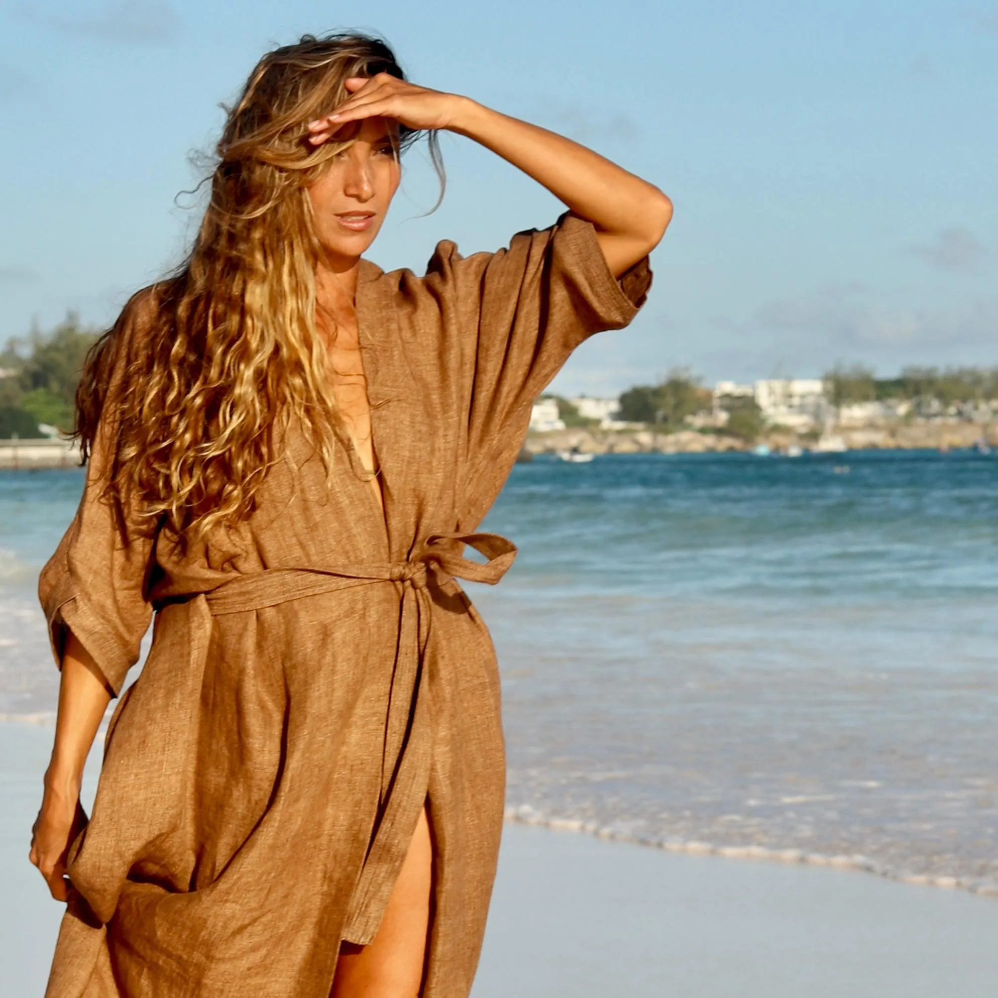 Sanctuary Handmade Linen Kimono - Terra