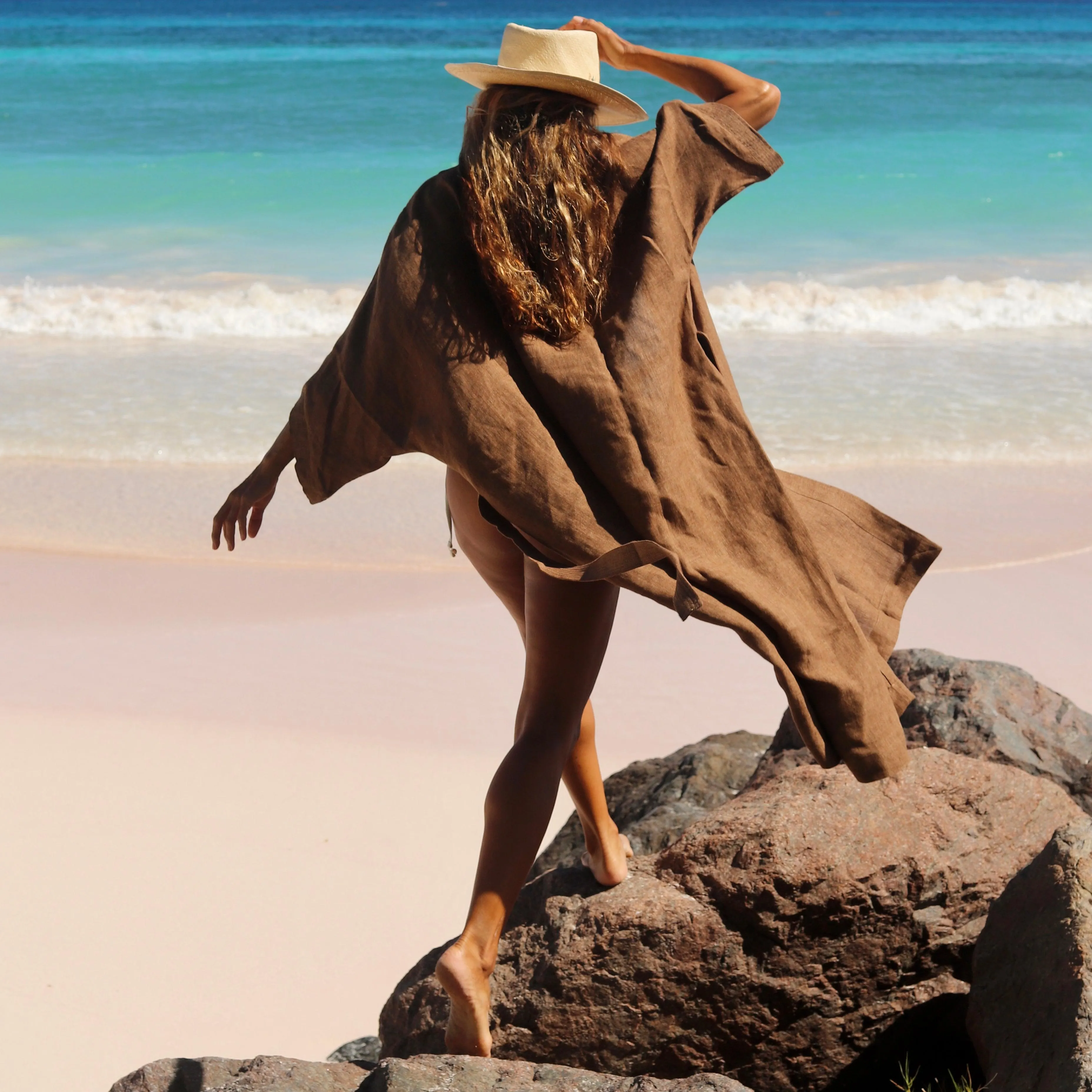 Sanctuary Handmade Linen Kimono - Terra
