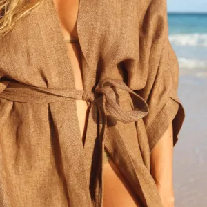 Sanctuary Handmade Linen Kimono - Terra