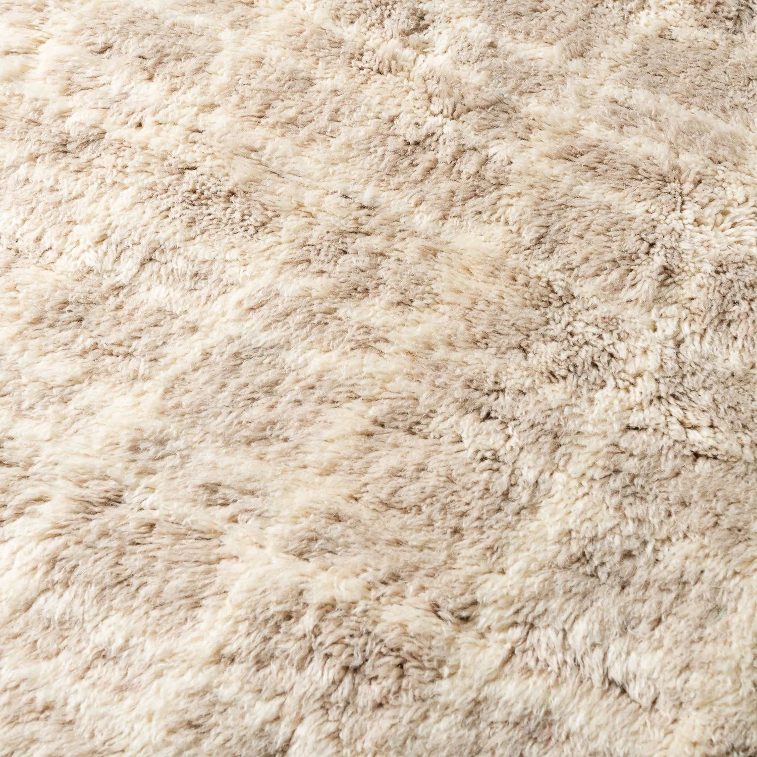 Sandy Gridlines - Luxury Shag Moroccan Rug