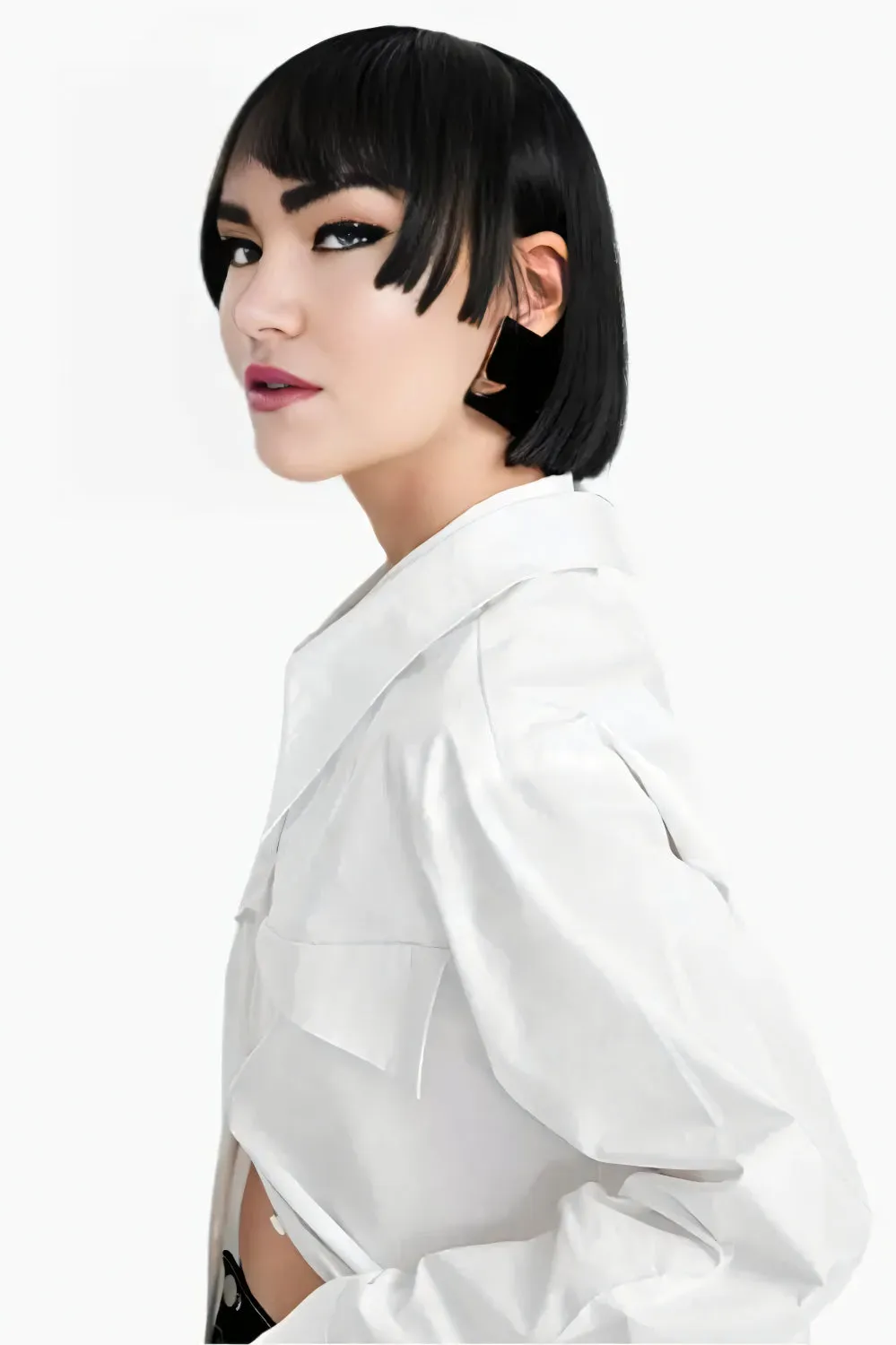 Sculpted Edge White Blouse
