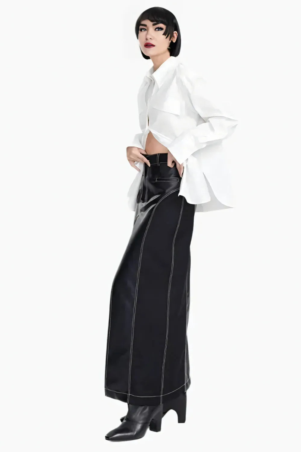Sculpted Edge White Blouse