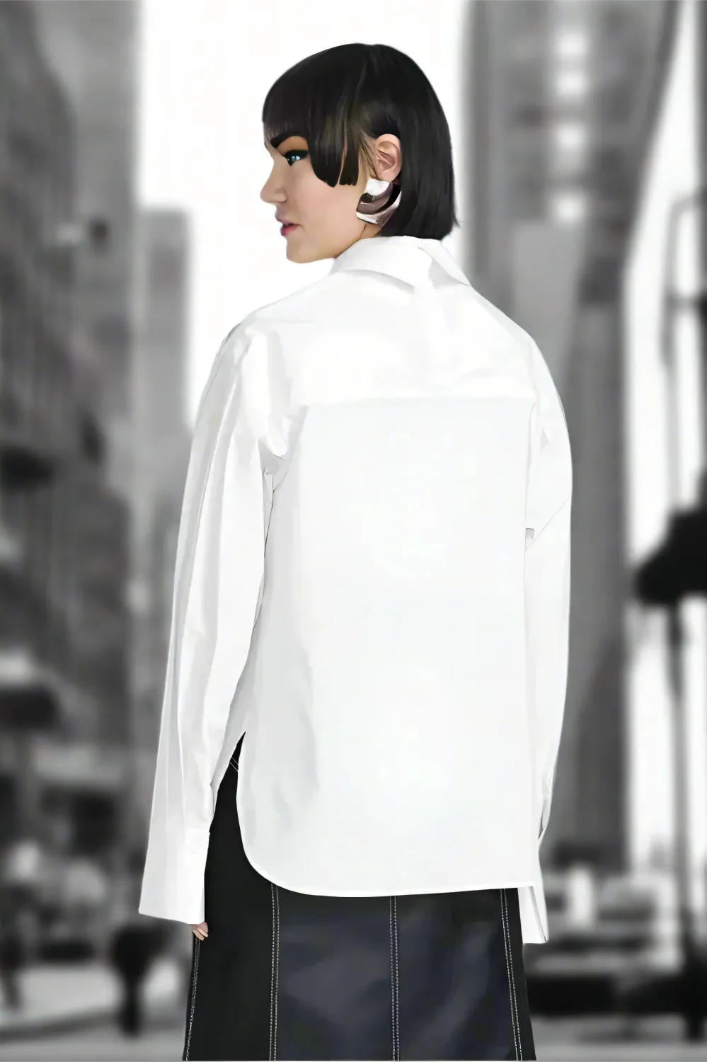 Sculpted Edge White Blouse