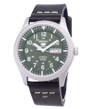 Seiko 5 Sports SNZG09K1-LS14 Automatic Black Leather Strap Men's Watch