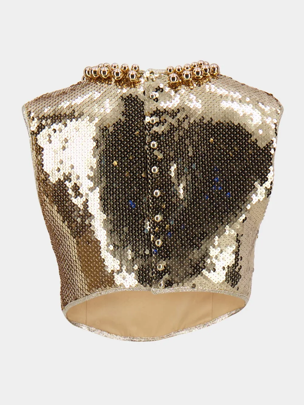 Sequin-Embellished Crop Top