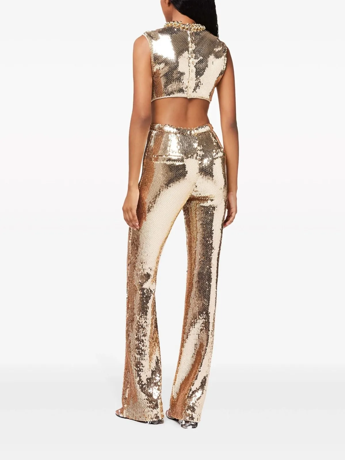 Sequin-Embellished Crop Top
