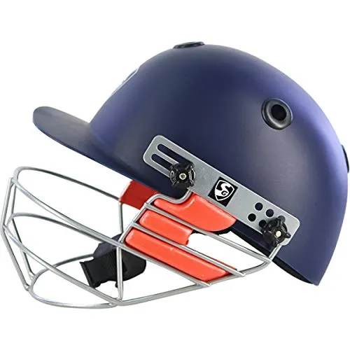 SG Adult Foam, Polyurethane and Fabric Super Test RH Thigh Pad SG Optipro Polypropylene Cricket Helmets, Medium, Navy Blue