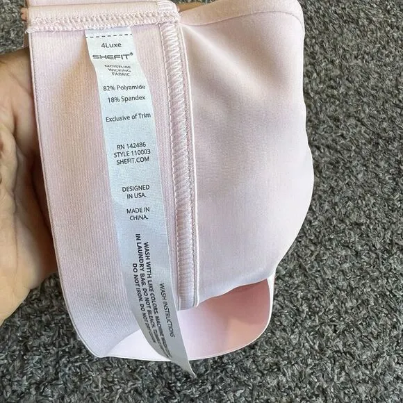 SheFit Impact Flex Sports Bra Blush Pink 4LUXE Front Zip Closure NEW WITHOUT TAG