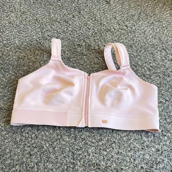 SheFit Impact Flex Sports Bra Blush Pink 4LUXE Front Zip Closure NEW WITHOUT TAG