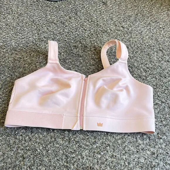 SheFit Impact Flex Sports Bra Blush Pink 4LUXE Front Zip Closure NEW WITHOUT TAG