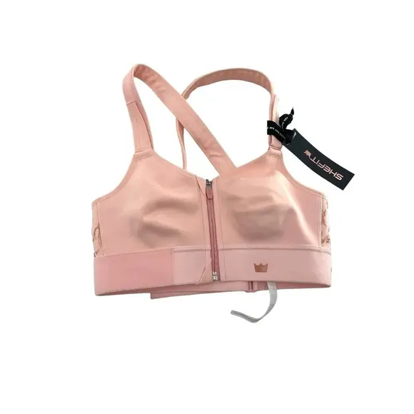 SheFit NWT Flex Sports Bra Size Small Medium Impact Blush Pink LUXE