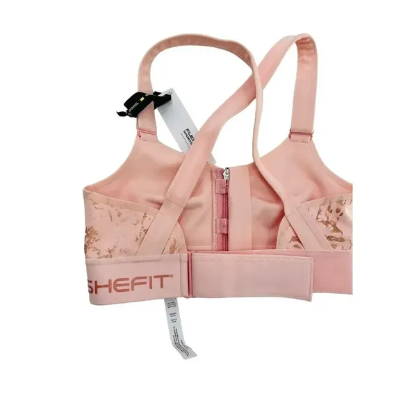 SheFit NWT Flex Sports Bra Size Small Medium Impact Blush Pink LUXE