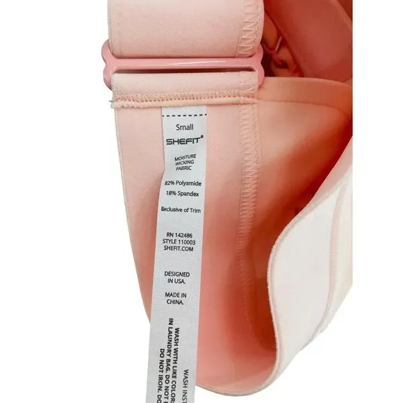 SheFit NWT Flex Sports Bra Size Small Medium Impact Blush Pink LUXE