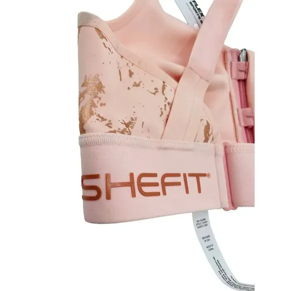 SheFit NWT Flex Sports Bra Size Small Medium Impact Blush Pink LUXE