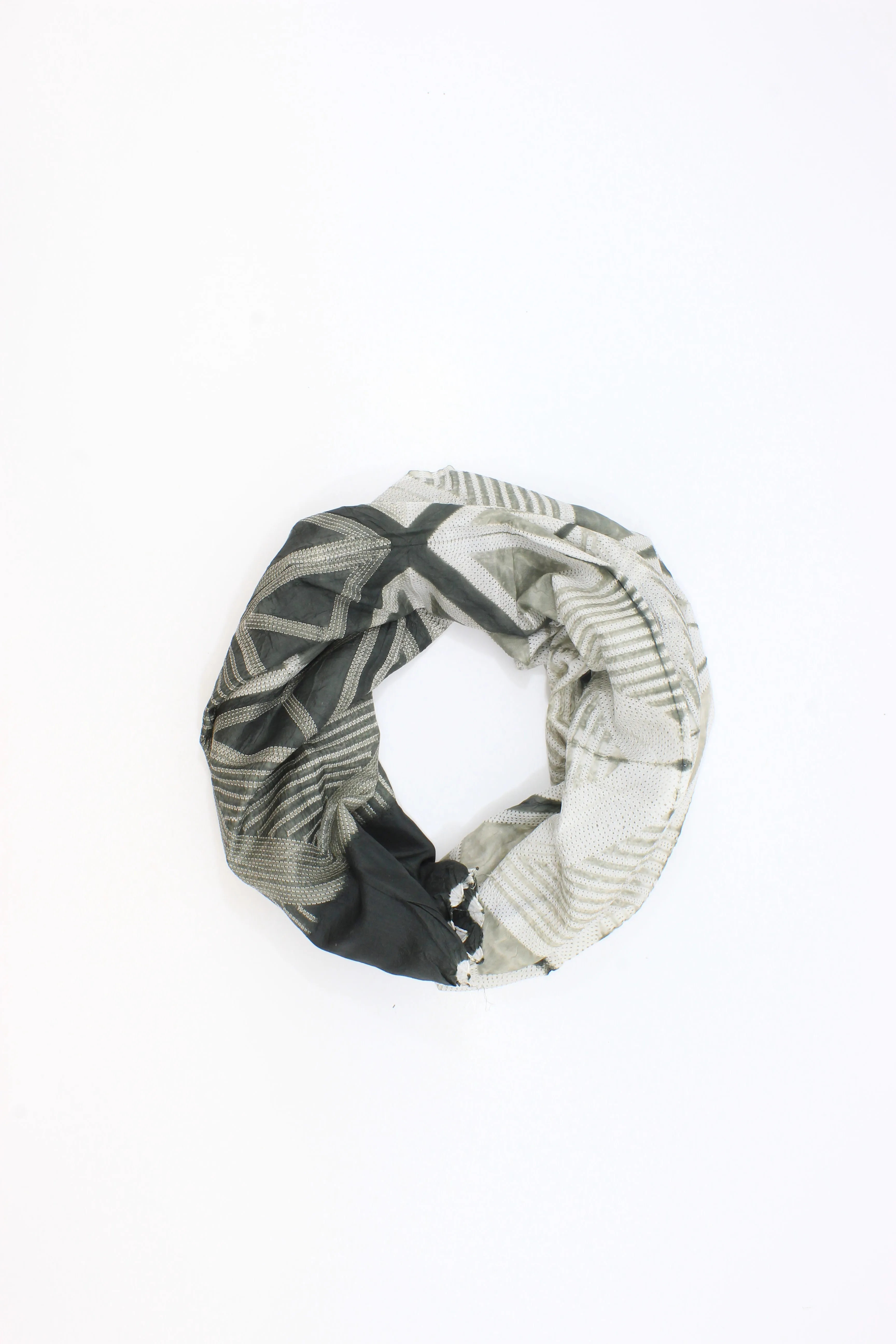 Shibori handmade Silk Grey Scarf